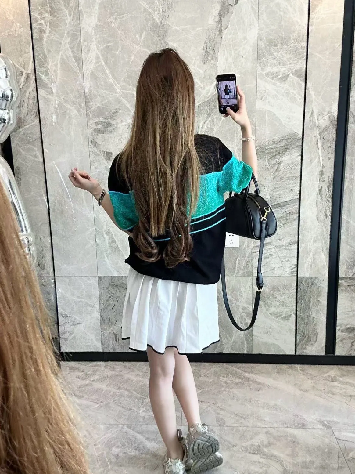 Louis Vuitton/Louis Vuitton 25ss gradient old flower jacquard color block knitted Polo short sleeves